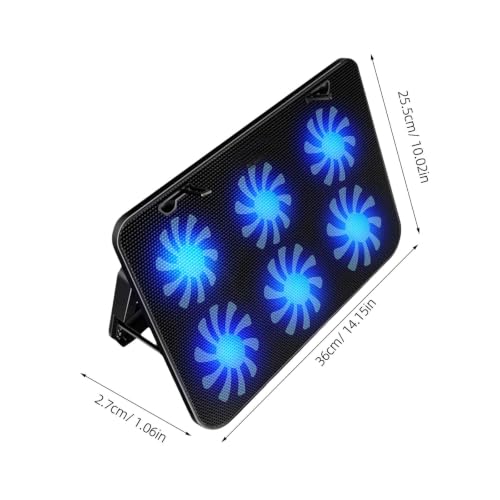 Laptop Cooling Pad with 6 Powerful Fans Quiet Operation Laptop Cooler Stand Made of Sturdy Alloy and Abs for Gaming and Work to Prevent Overheating