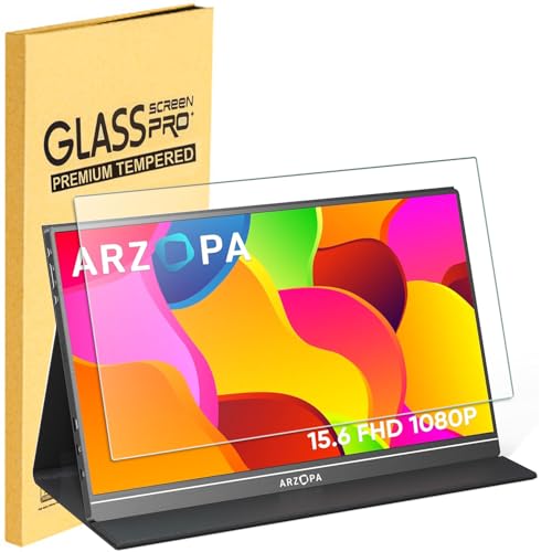 15.6 Inch Portable Monitor Tempered Glass Screen Protector for ARZOPA/MNN/KYY/VILVA/ASUS/FANGOR/ViewSonic/QQH 15.6" Portable Monitor Laptop with 16:9 Aspect Ratio, 9H Hardness for Travel Outdoor