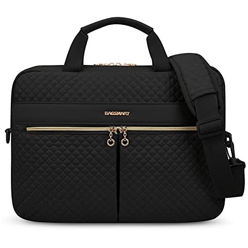 BAGSMART Laptop Bag, 15.6/17.3 Inch Briefcase for Women Large Laptop Case Computer Bag Office Travel Business, Black - color: Black, size: 15.6 Inch