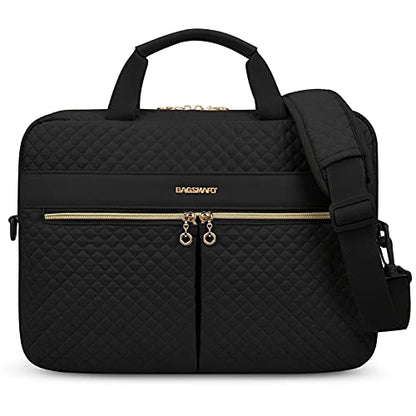 BAGSMART Laptop Bag, 15.6/17.3 Inch Briefcase for Women Large Laptop Case Computer Bag Office Travel Business, Black - color: Black, size: 15.6 Inch