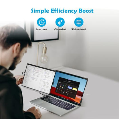 14.1-inch 1200P Portable Dual Laptop Monitor Extender (with USB Docking Station) 1920x1200 FHD IPS Foldable Plug and Play Travel Home Office Second Screen Compatible with HDMI,USB-A and USB-C - style: 1*14.1" 1200P
