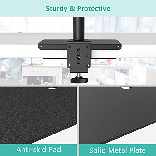 WALI Monitor Mount Reinforcement Plate for Thin, Glass, and Other Fragile Table Tops, with Most Monitor Bracket Grommet C Clamp Installation (CGRP-B), Black