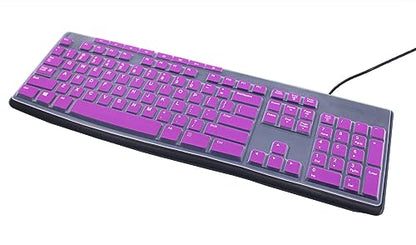 Ultra Thin Desktop PC Silicone Keyboard Cover Skin Protector Compatible for Logitech MK295 MK275 MK270 Wireless Keyboard, Logitech K200 K260 K270 MK200 MK260 Keyboard - Purple - color: Purple