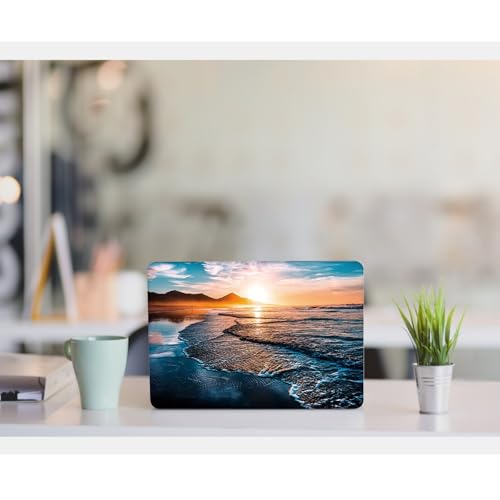 DTangLsm for MacBook Neo Case 13 inch 2026 Model A3404 with A18 Pro Chip | Beachy Slim Plastic Hard Shell Mac Neo Case Ocean Logo Cutout Case for MacBook Neo 13 inch and Keyboard Cover, Sunset Beach - color: ## Sunset Beach