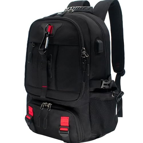 Travel laptop backpack, Extra Large 65L Traveling College Backpack,Large Capacity Backpack for Men Women,Fits 17 Inch Computer, USB Charging Port, Black - color: 65l Black With Shoes Storage Bag