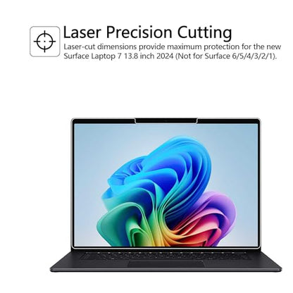 Megoo ArmorShield Screen Protector for Surface Laptop 13 Inch (2025) | Tempered Glass, [9H+ Military Grade] [3X Shatterproof Protection], HD Clear, Easy Installation, 2 Pack - size: Laptop 13" (2025)