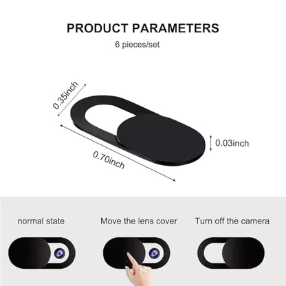 6-Pack Laptop Camera Cover Slide Ultra-Thin Privacy Shield | Camera cover slide, ultra-thin, strong adhesive no residue, for laptop phone tablet, privacy protection, 6-pack.