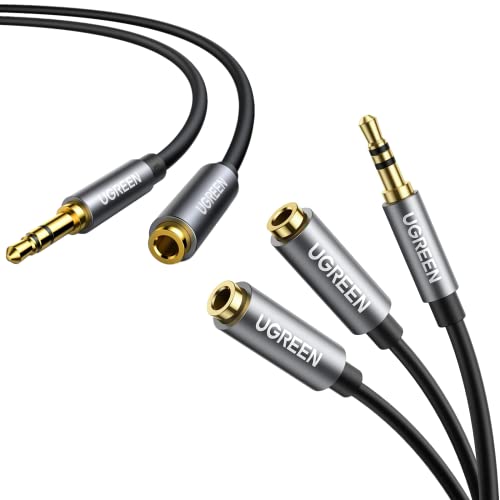 UGREEN Headphone Splitter 3.5mm Y Splitter & 3.5mm Headphone Extension Cable 3FT Bundle