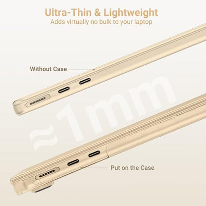 MOSISO Compatible with MacBook Air 13 inch Case M5 2026 M4 M3 M2 2025-2022 | A3449 A3240 A3113 A2681, Scratch-Resistant Shock-Absorbent Reinforced Hard Shell Cover for MacBook Air 13.6 Case, Starlight - color: Starlight