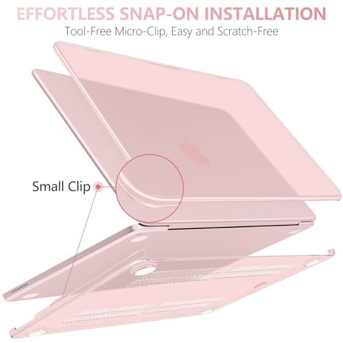Batianda CrystalAir Case for MacBook Neo 13 Inch 2026, Crystal Blush | 4-in-1 Bundle Ultra Clear Slim Hard Shell, Lightweight Everyday Protection for MacBook Neo 13 Inch 2026 Model A3404 - color: Crystal Blush