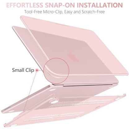Batianda CrystalAir Case for MacBook Neo 13 Inch 2026, Crystal Blush | 4-in-1 Bundle Ultra Clear Slim Hard Shell, Lightweight Everyday Protection for MacBook Neo 13 Inch 2026 Model A3404 - color: Crystal Blush