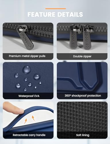 DOMISO 15.6 inch Laptop Sleeve with Handle Shockproof Waterproof EVA Protective Case for 15.6" Yoga 720 IdeaPad 310 320 ThinkPad T570/Legion 5 Gen 6/HP Envy 15/15.6" Notebooks, Dark Blue - color: Dark Blue, size: 15.6 inch