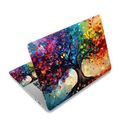12.1-15.6 Inch Laptop Skin Decal, Universal Reusable Vinyl Laptop Cover Sticker, Waterproof Art Decal Protector in Colorful Tree - color: Colorful Tree