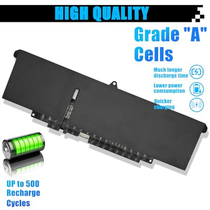 66DWX Laptop Battery Replacement for Dell Latitude 7340 7350 7440 7450 7640 7650 Series Notebook WW8N8 086D0Y 86D0Y 00HYH8 0HYH8 0CTJJ6 11.4V 57Wh 4878mAh - size: 10.51*3.52*0.25 inch 66DWX
