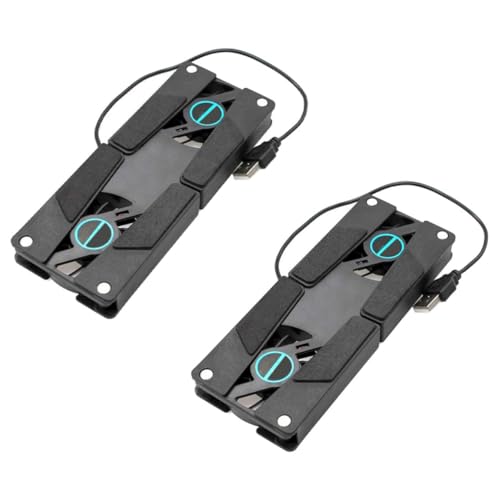 TEHAUX 2Pcs USB Laptop Cooling Pad with Dual Fans Slip Support Base Quiet Operation Portable Folding Design for All Laptop for Use