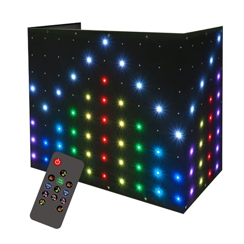 DJ Stage Light Pro 3.3x6.9ft LED Motion Drape Facade - Sound-Activated Rhythm Lights with Remote, 80+ Music Programs & 70 Motion Effects for DJ Booths, Stages, Weddings