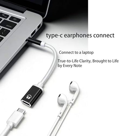 3.5mm Male to USB-C Female Audio Adapter, USB C to Auxiliary Audio Dongle, Headphone Jack Auxiliary Adapter Compatible with MP3s, Tablets, CD Players, Laptops, Headphones and Smartphones (11.5CM)