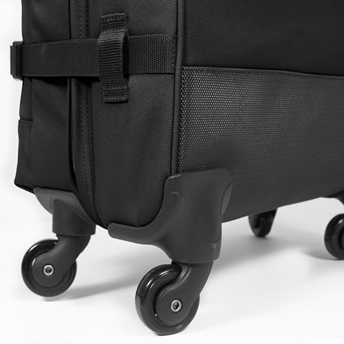 EASTPAK TRANS4 L – 80L Large Checked Luggage Bag, Two Compartments, TSA Lock, 360° Spinner Wheels, and Telescopic Handle, Black - color: Black, size: 80 Liter Checked Bag