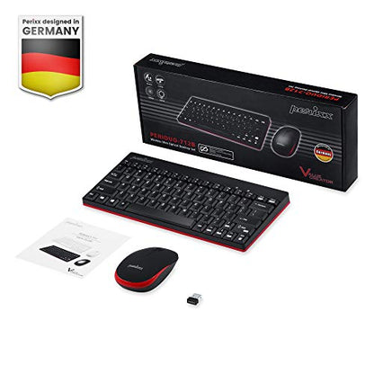Perixx PERIDUO-712B Wireless Mini Keyboard and Mouse Set, Black, US English Layout - style: Wireless Black