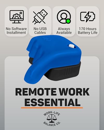 Trackpad Mouse Jiggler USB-C Rechargeable, Silent Undetectable Mouse Mover | Doesn't Work on Dell, No Software, Automatic, Mechanical Touchpad Shaker, Long Battery Life, Made in USA, PC Laptop Wiggler - color: Blue