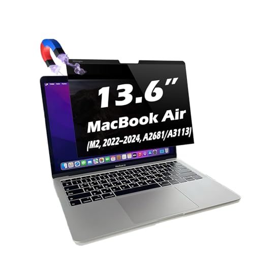 Magnetic Privacy Screen for MacBook Air 13.6" (2022–2024, M2/M3) – Anti-Glare, Blue Light Filter, UV Protection, Magnetic Snap-On, Privacy Shield (MacBook Air 13.6"(M2, 2022–2024)) - size: MacBook Air 13.6"(M2, 2022–2024)