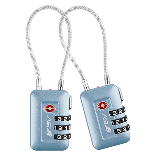 TSA Accepted Luggage Travel Lock, Set-Your-Own Combination Lock for School Gym Locker, Luggage Suitcase Baggage Locks, Filing Cabinets, Toolbox, Case Arctic Blue, 2 Pack (Limited Edition) - color: Arctic Blue 2-Pack