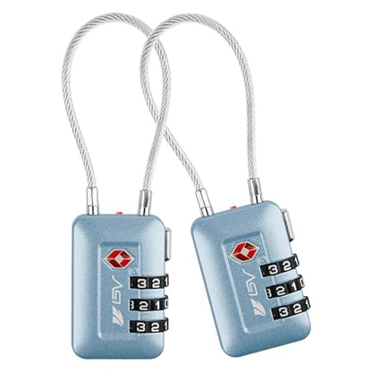 TSA Accepted Luggage Travel Lock, Set-Your-Own Combination Lock for School Gym Locker, Luggage Suitcase Baggage Locks, Filing Cabinets, Toolbox, Case Arctic Blue, 2 Pack (Limited Edition) - color: Arctic Blue 2-Pack