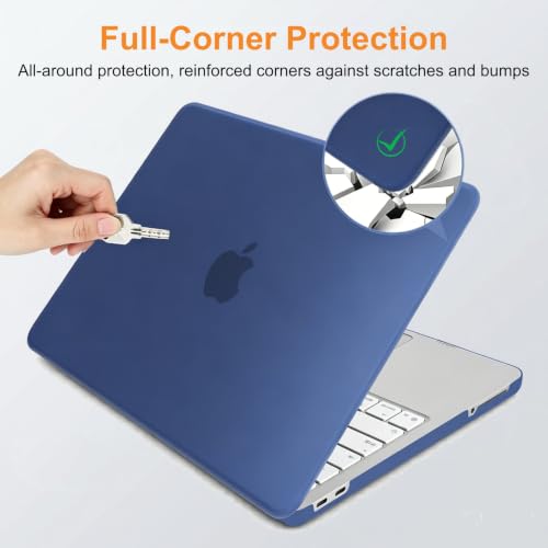 Matte Finish Case for MacBook Neo 13 inch 2026 Model A3404, Indigo Clear | Exact Fit Scratches & Fingerprints Resistant, Ultra-Thin Matte Frosted Protective Hard Shell Mac Neo Case and Keyboard Cover - color: Indigo Clear