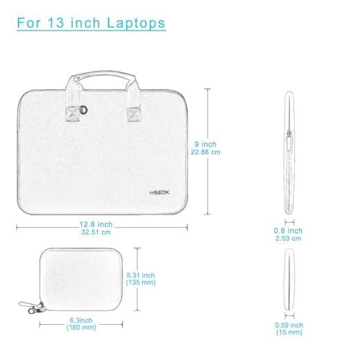 Hseok Laptop Sleeve 13 inch Case with Small Case, Compatible with MacBook Neo 13, MacBook Air Pro 13 M5/M4/M3/M2/M1, iPad Pro Air 12.9 13, XPS 13 and More, Neoprene Computer Handbag, P01K01 - color: P01k01, size: 13"