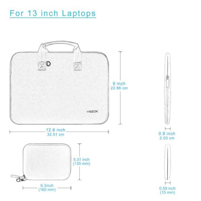 Hseok Laptop Sleeve 13 inch Case with Small Case, Compatible with MacBook Neo 13, MacBook Air Pro 13 M5/M4/M3/M2/M1, iPad Pro Air 12.9 13, XPS 13 and More, Neoprene Computer Handbag, P01K01 - color: P01k01, size: 13"