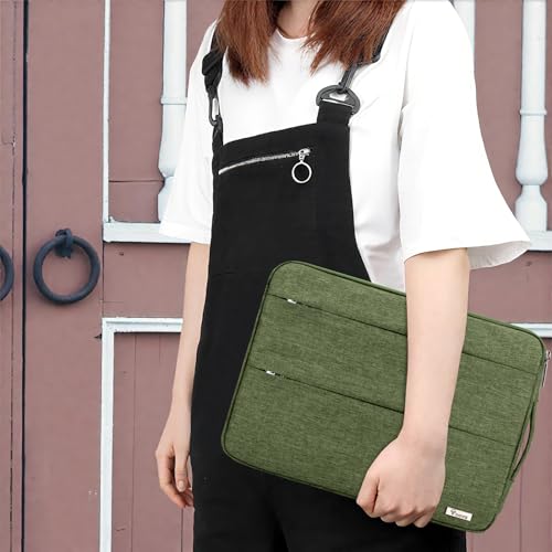 Voova Laptop Sleeve Carrying Case 15.6 16 Inch,Slim Computer Cover Bag Compatible with MacBook Pro 15/16, Dell xps 15,15-16 Inch HP Dell Asus Laptop, Army Green - color: Army Green, size: 15.6-16 Inch