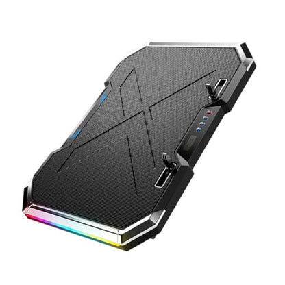 ARTIBETTER RGB Led Laptop Cooler Pad Gear Adjustable Height Fan Cooling Design with LCD Touch Control USB Powered for Gaming and Workstation Use