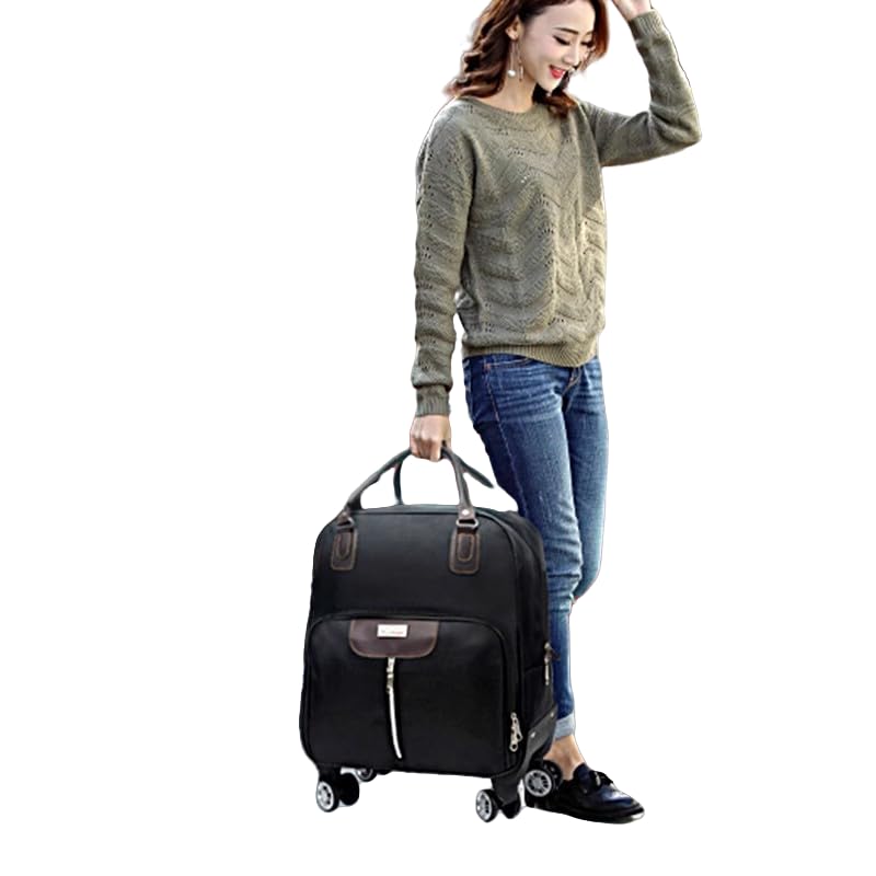 Rolling Laptop Bag, Lightweight Travel Trolley Luggage with 360° Spinner Wheels, Carry-On Wheeled Computer Tote