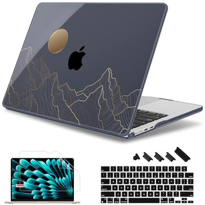 May Chen for MacBook Air 15 inch Case M5 M4 M3 M2 2026 2024-2023, Model A3448 A3241 A3114 A2941, Closes Seamlessly Hard Shell Laptop Cover with Keyboard Cover, Gradient Mountain - color: Gradient mountain