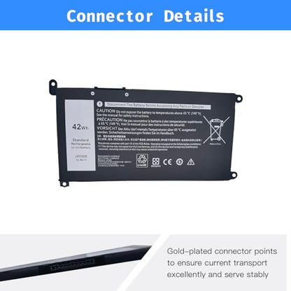 JPFMR Laptop Battery Replacement for Dell Chromebook 3100 3400 2-in-1 5488 5493 5593 P90F Series Notebook 0JPFMR 7MT0R 7MTOR 16DPH 7T0D3 07T0D3 DN33X RDNP5 65N6H [11.4V 42Wh]