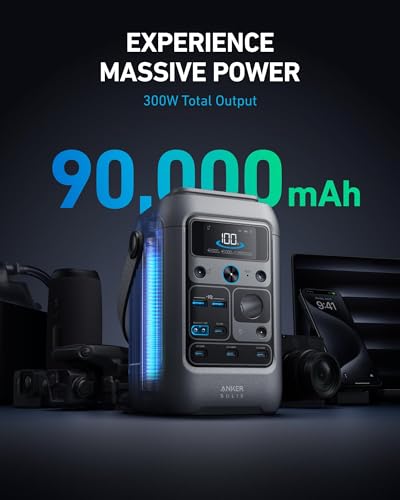 Anker SOLIX C300 DC Power Bank Station and Protective Bag, 288Wh Portable Power Station, LiFePO4 Battery, 300W Solar Generator, for Outdoor, Camping, Traveling, and Emergencies - style: C300 DC + Protective Bag