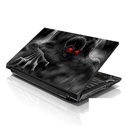 LSS Laptop 17-17.3" Skin Cover with Colorful Dark Ghost Zhombie Skull Pattern for HP Dell Lenovo Apple Asus Acer Compaq - Fits 16.5" 17" 17.3" 18.4" 19" (2 Wrist Pads Free) - color: Dark Ghost Zhombie Skull, size: 17" - 19"