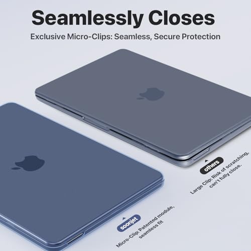 Soonjet Compatible with MacBook Neo Case 13 inch 2026 Release Model A3404 with A18 Pro Chip, 100% Match Official Color & Scratch Resistant Protective Hard Shell Case Cover (Indigo Clear) - color: Indigo Clear