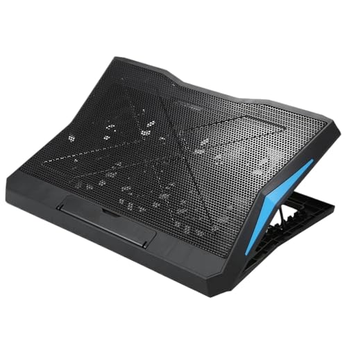 Compatible for Under 17" Laptop Cooling Pad 6 Fans 6 Height Adjustable Stand Built-in Phone Holder