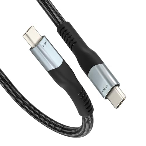 240W USB 4 Cable 6.6ft, Supports 8K@60Hz HD Display & 40Gbps Data Transfer, USB C to USB C Fast Charging for iPhone 15/Pro/Plus/Pro Max, Samsung Galaxy, Hub, Docking Station, Monitors and More - size: 6.6FT