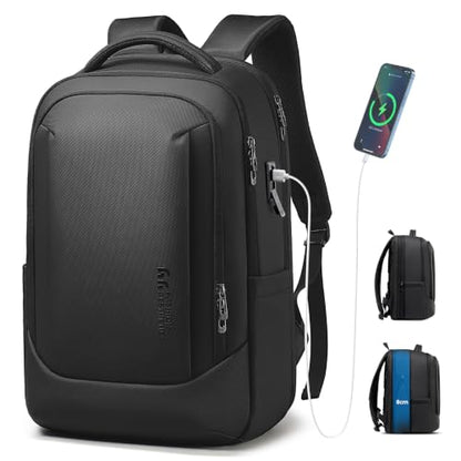 Expandable 16 Inch Laptop Backpack for Men | 40L Travel Backpack with USB-A&C Port, Flight Approved Carry On Backpack, 180° Laptop Compartment, Black