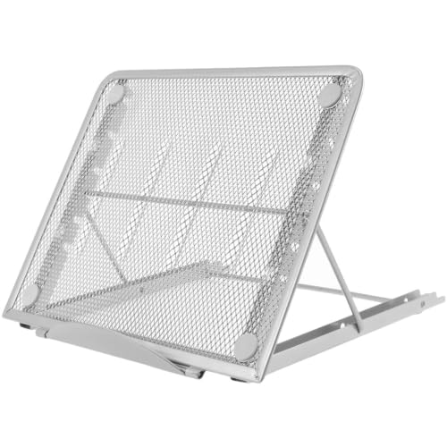 Levemolo Adjustable Laptop Stand with 6-Gear Angle Steel Bracket, Portable and Steady Laptop Holder for Home and Work, Folding Notebook Support for Travel and Desk Use