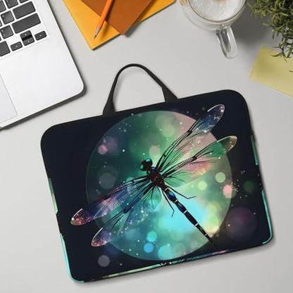 14 Inch Laptop Sleeve Case Waterproof Lightweight Laptop Case BagsGalaxy Animal Dragonfly Travel Laptop Bag With Handle For Women Men