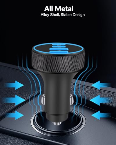 2 Pack Car Charger USB C, 4 in 1 90W Fast Charging 4-Port Car Phone Charger | Dual 45W USB C & USB A, Cargador Carro Lighter Adapter, for iPhone 17 16 15 14 13 12 Pro Max, iPad, Galaxy, Tablet, Android - style: 2 Pack