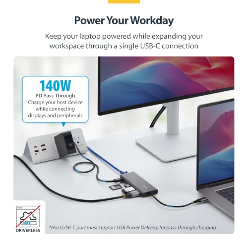 StarTech 6-in-1 USB-C Mini Dock, 4K HDMI, 140W PD, 10Gbps, 2.5GbE, SD | 140W Power Delivery charging, SD slot, Single-adapter mobile workstation, Enterprise-tested, AI-ready laptops