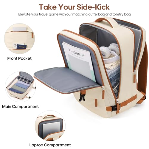 UKEIN Luggage Set with Backpack,Hardshell Carry On Luggage Airline Approved | 20inch Suitcase Set with 360° Smooth Spinner Wheels,TSA Lock,YKK Zippers,Lightweight 3 Piece,Polycarbonate - color: Beige, size: Carry On 3 Piece Set (20inch)