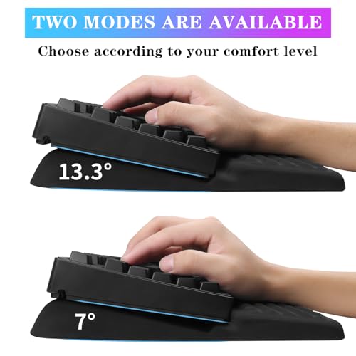 Computer Keyboard Stand with Wrist Rest, Ergonomic Tilted Keyboard Holder - Keyboard Riser with Wrist Pad - Keyboard Tray Support for Office Home - Black - color: Keyboard Stand - Black