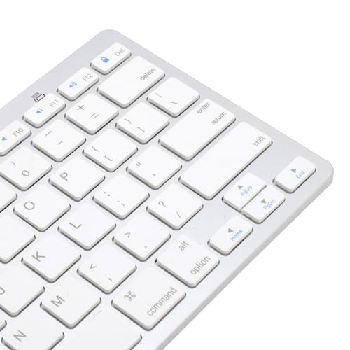 Zunate Bluetooth Keyboard - 78 Key Ultra Slim Compact Design, Ergonomic Wireless External Keyboard with Silent Typing and Portable USB Connectivity (Silver)