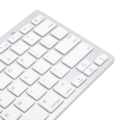 Zunate Bluetooth Keyboard - 78 Key Ultra Slim Compact Design, Ergonomic Wireless External Keyboard with Silent Typing and Portable USB Connectivity (Silver)