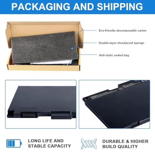 ASUNCELL CS03XL Battery for HP Elitebook 840 850 755 745 G3 G4 ZBook 15u G3 G4 Series 46Wh - size: 11.4*5.98*0.2inch CS03XL